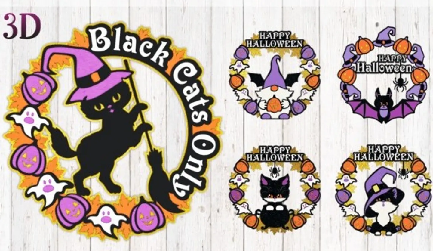 Arquivo de Corte Camadas - Personagens Door Signs Bundle Halloween 2 1