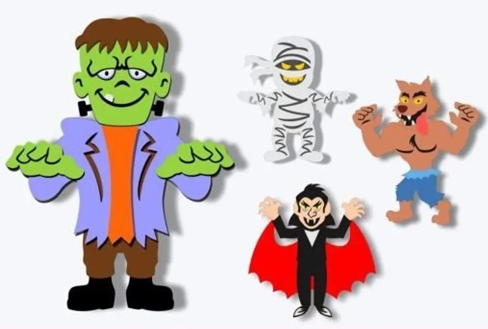 Arquivo de Corte Camadas - Personagens Monstros 3D Halloween 6 1
