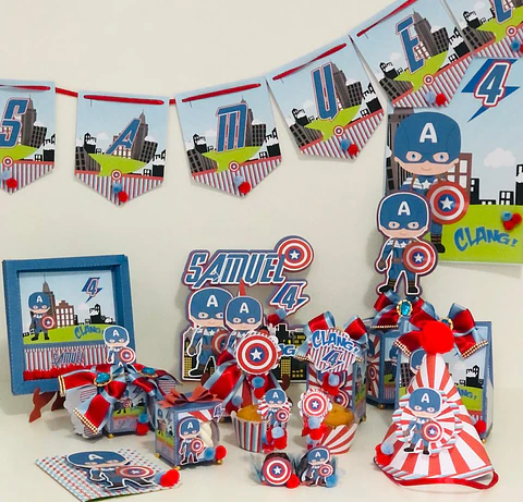 Arquivo de Corte Kit Festa Capitão America 10