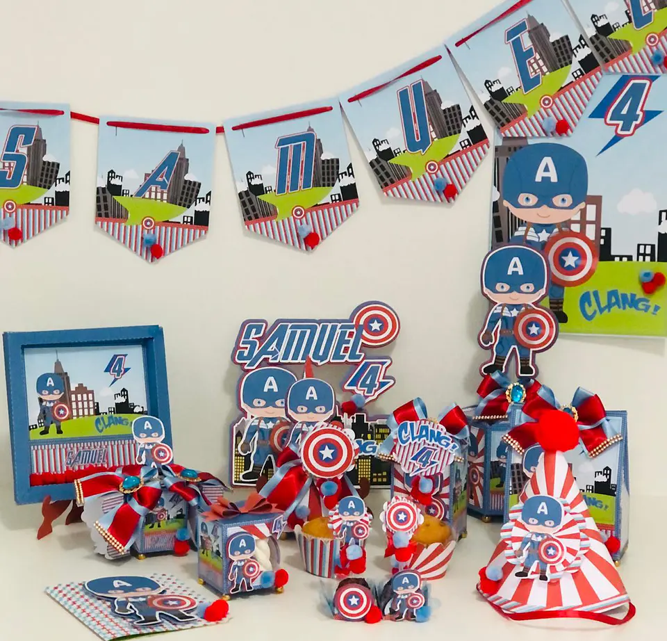 Arquivo de Corte Kit Festa Capitão America 10 1