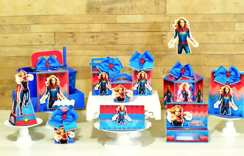 Arquivo de Corte Kit Festa Capitã Marvel 4 1