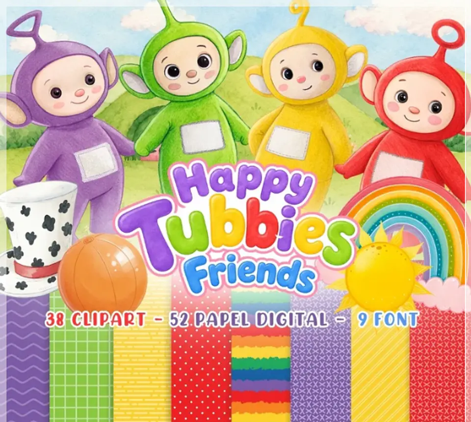 Kit Digital Teletubbies Happy Tubbies Friends 14 1