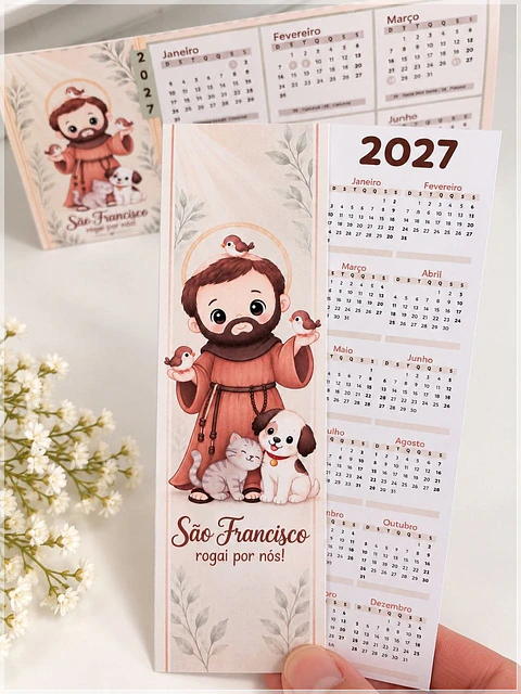 Arquivo de Corte Calendário e Marca Página Religioso São Francisco 21
