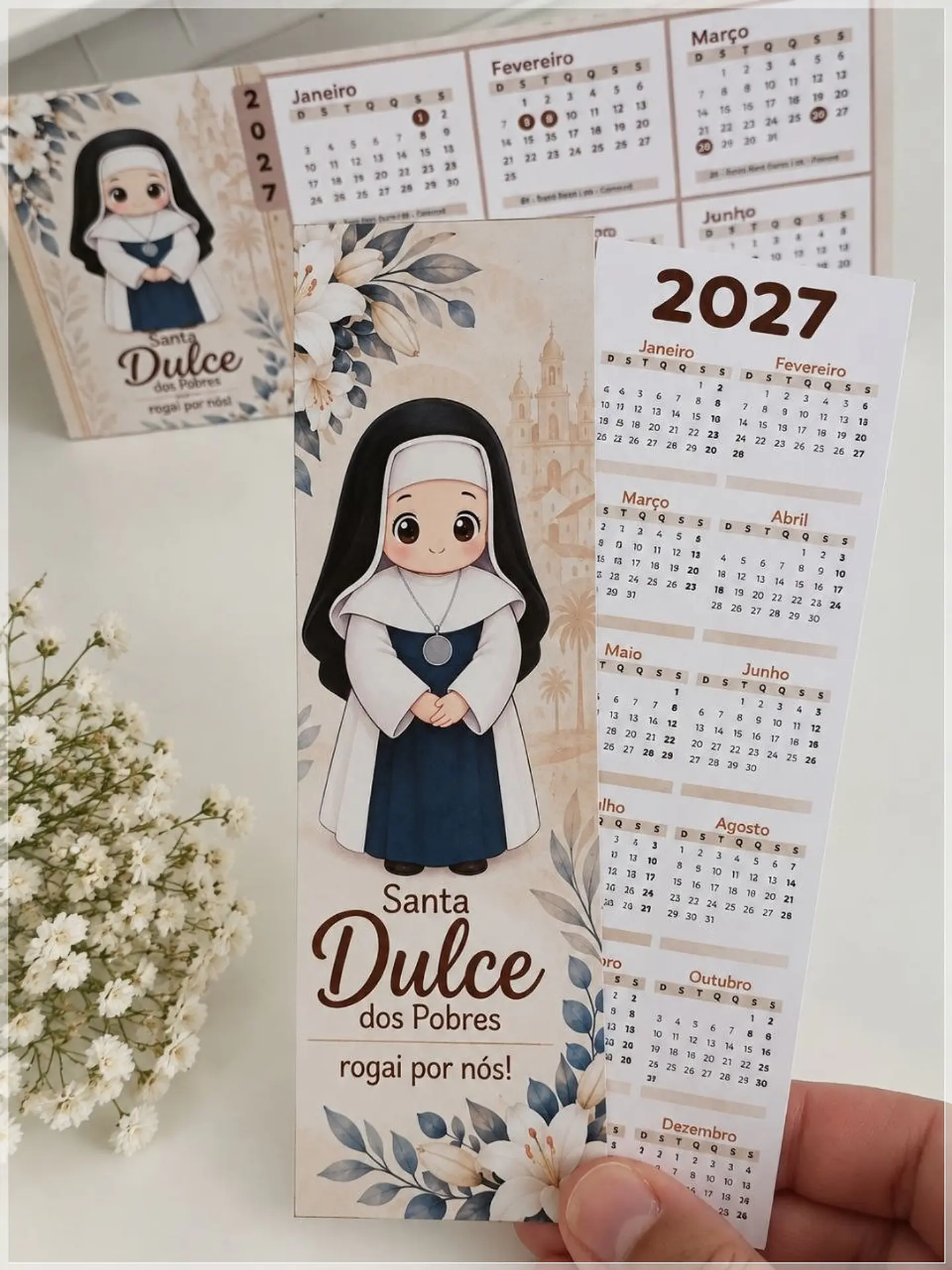 Arquivo de Corte Calendário e Marca Página Religioso Santa Dulce 20 1