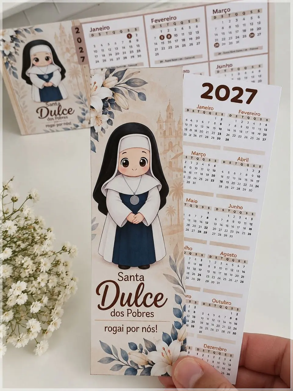 Arquivo de Corte Calendário e Marca Página Religioso Santa Dulce 20 1
