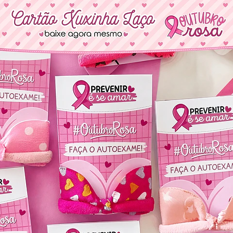 Arquivo de Corte Cartão Xuxinha Laço Outubro Rosa 7