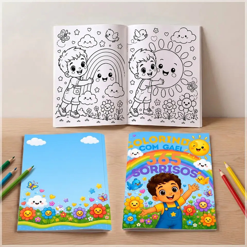 Arquivo de Corte - Revista de Colorir 365 Sorrisos Menino 1