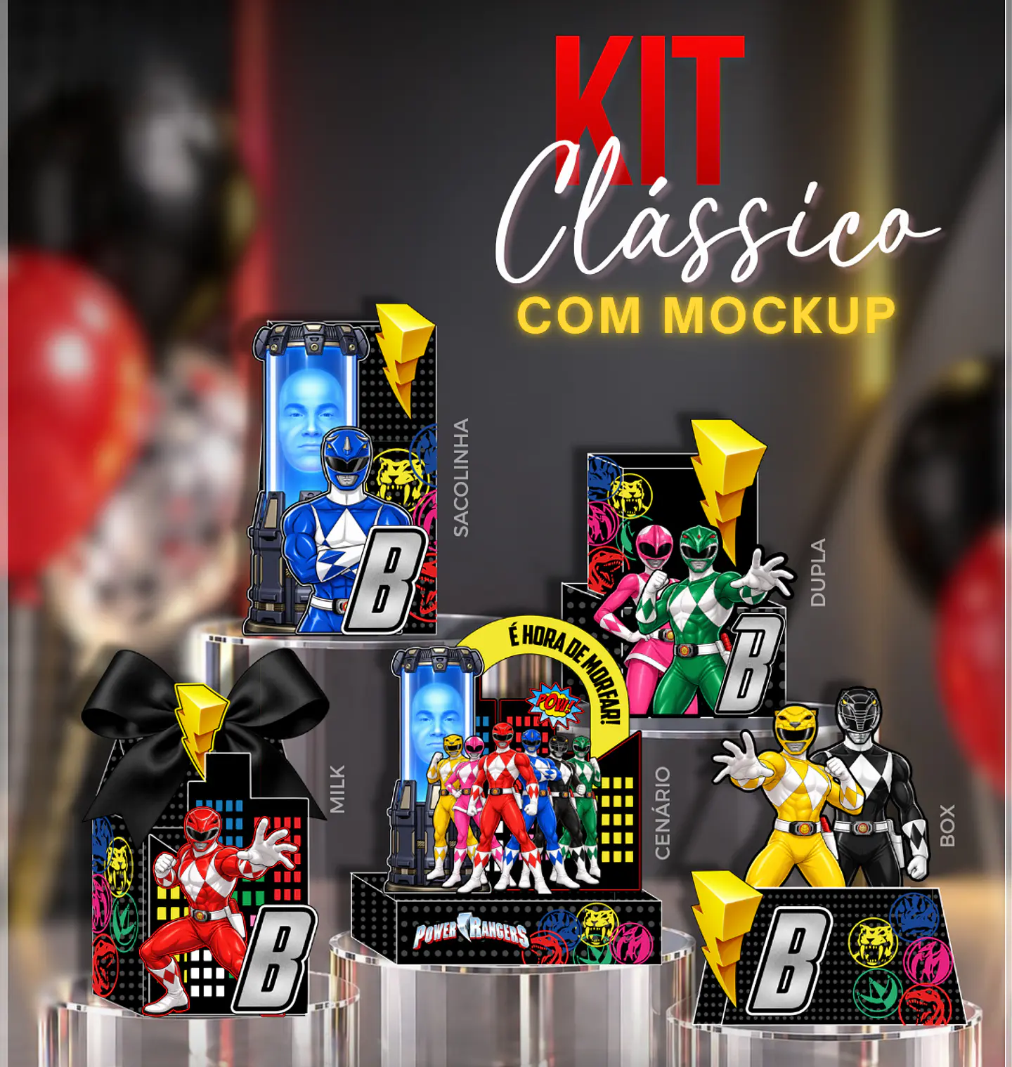 Arquivo de Corte Kit Festa Power Rangers 1 1