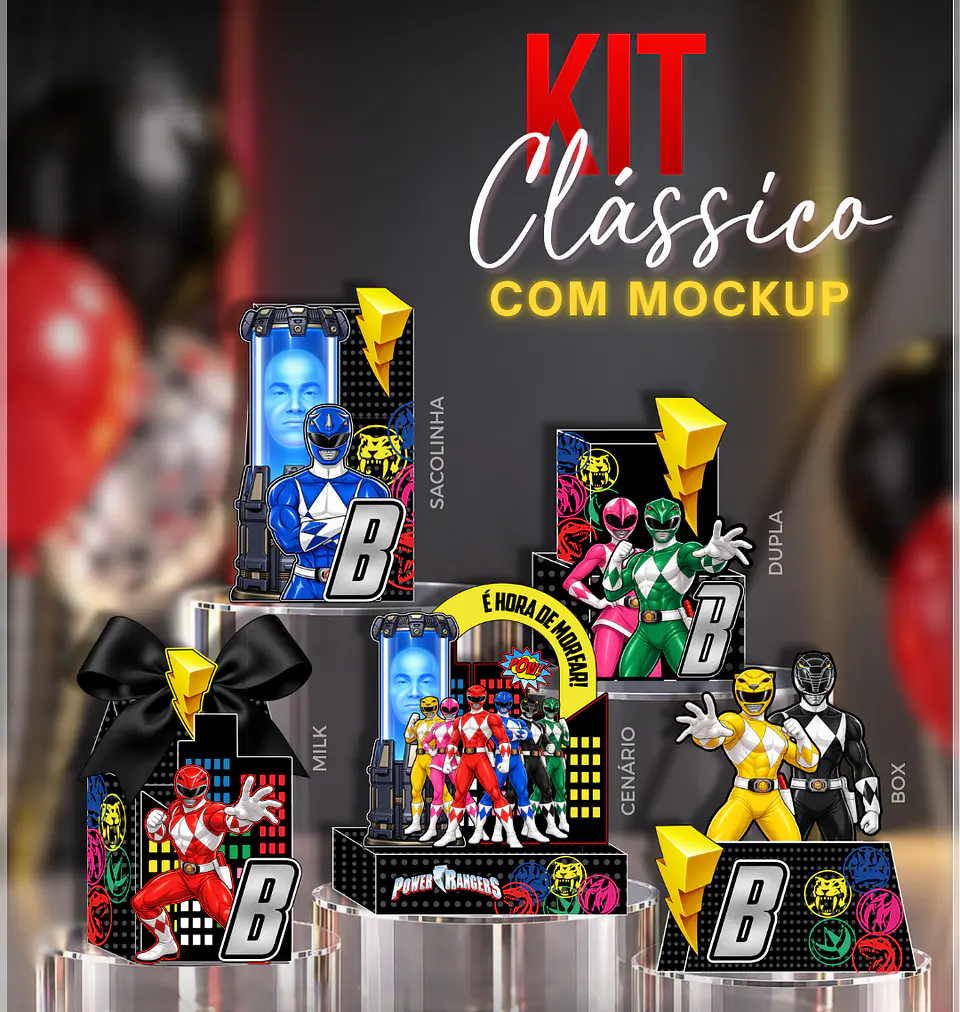 Arquivo de Corte Kit Festa Power Rangers 1 1