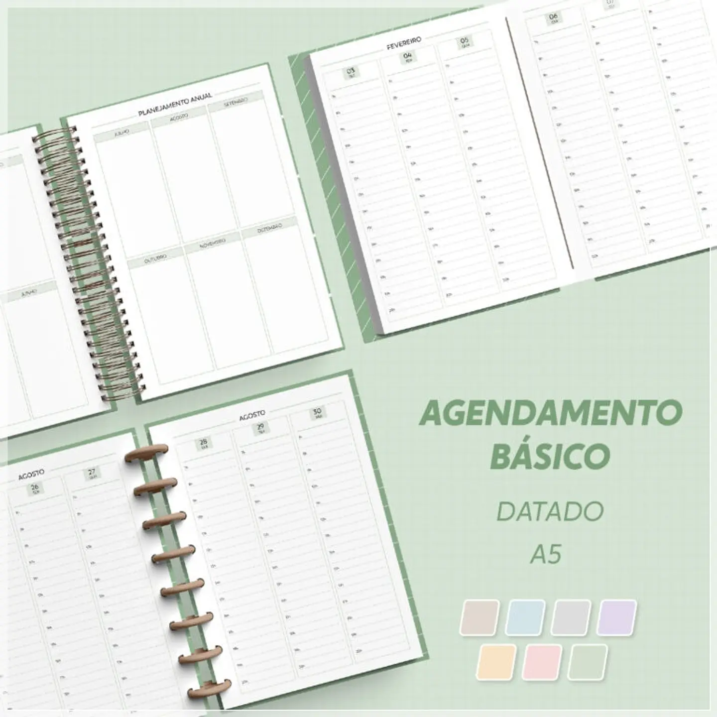 Encadernação - Agendamento Básico 27 Semanal Datado A5 1