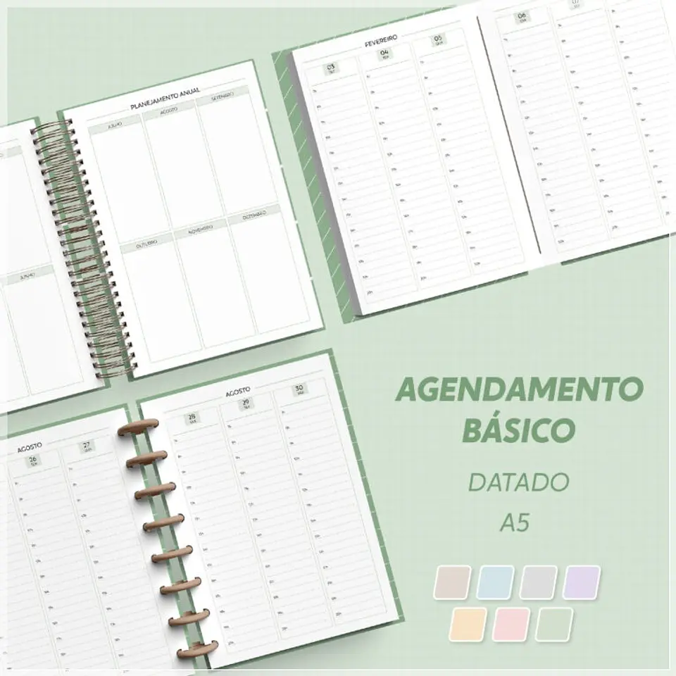 Encadernação - Agendamento Básico 27 Semanal Datado A5 1