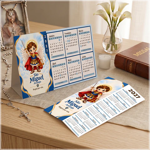 Arquivo de Corte Calendário e Marca Página Religioso São Miguel Arcanjo 26