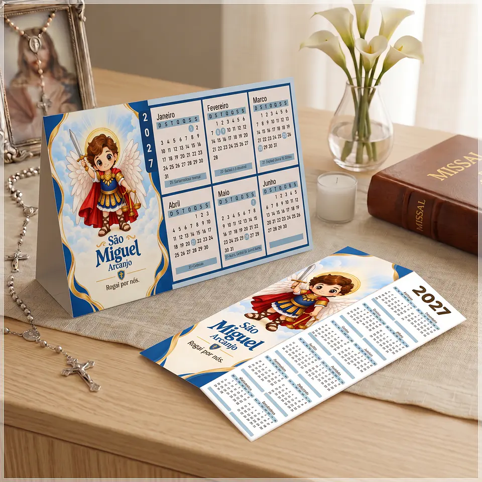 Arquivo de Corte Calendário e Marca Página Religioso São Miguel Arcanjo 26 1