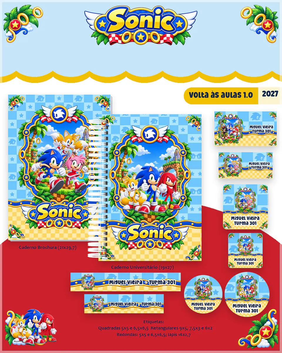 Encadernação - Coleção Escolar Sonic e Amigos 1