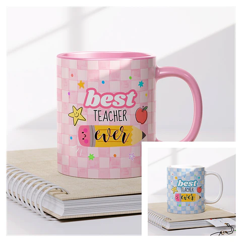 Sublimação - Caneca Best Teacher Ever (Dia dos Professores)