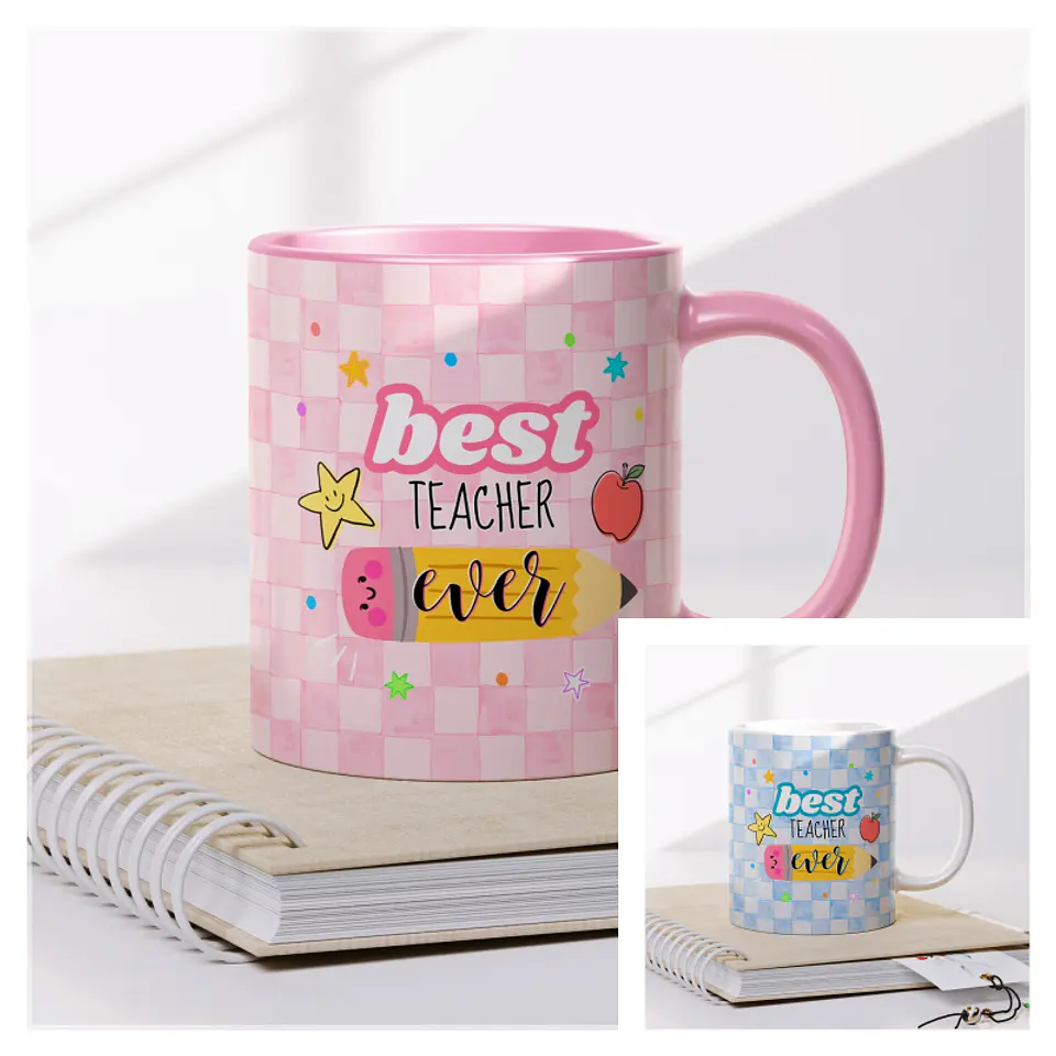 Sublimação - Caneca Best Teacher Ever (Dia dos Professores) 1