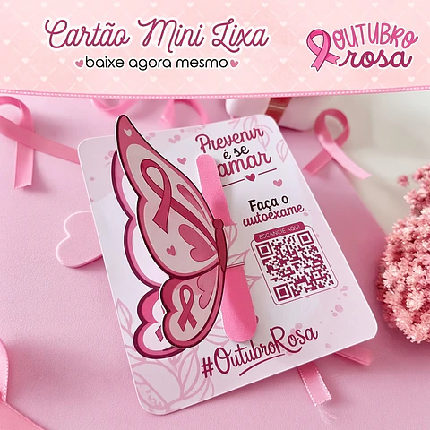 Arquivo de Corte Card Mini Lixa Outubro Rosa 8