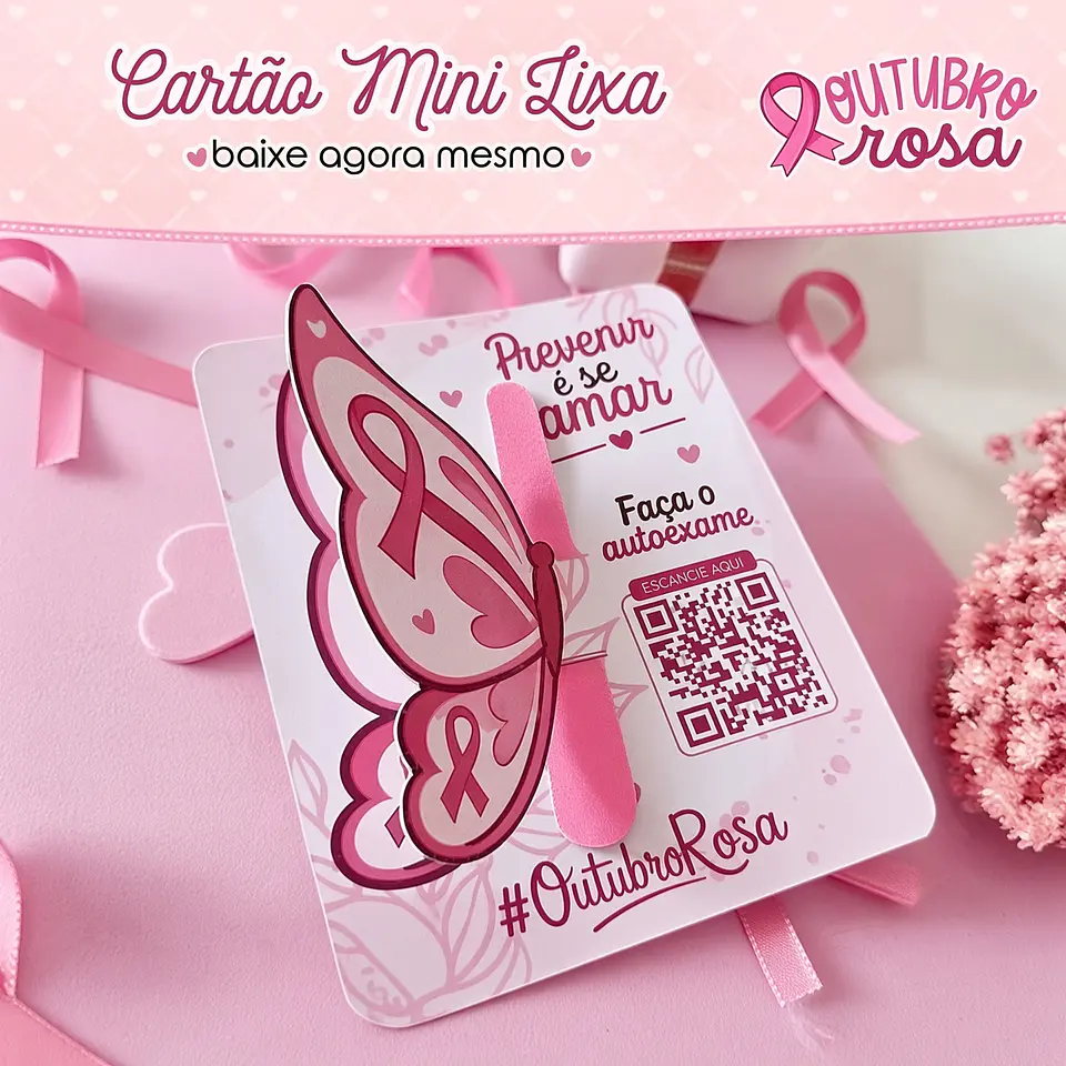 Arquivo de Corte Card Mini Lixa Outubro Rosa 8 1