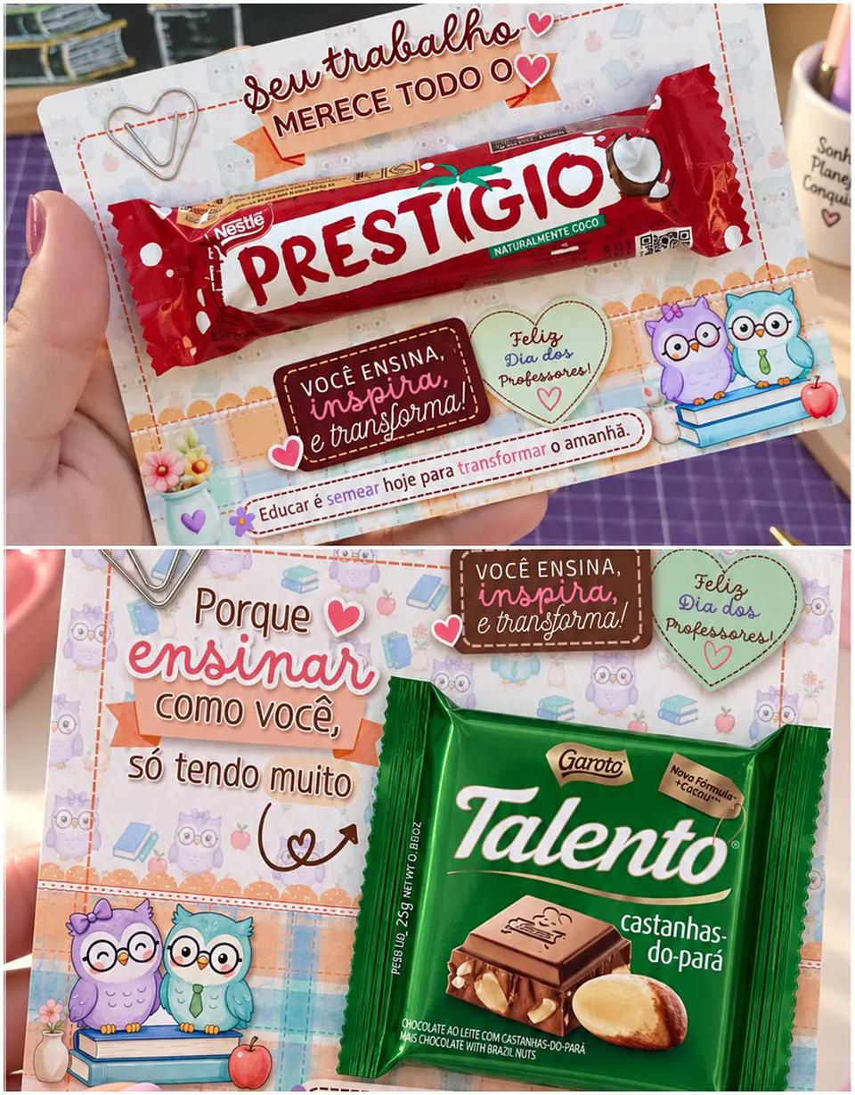 Arquivo de Corte Card Chocolate Corujinhas Dia dos Professores 4 1