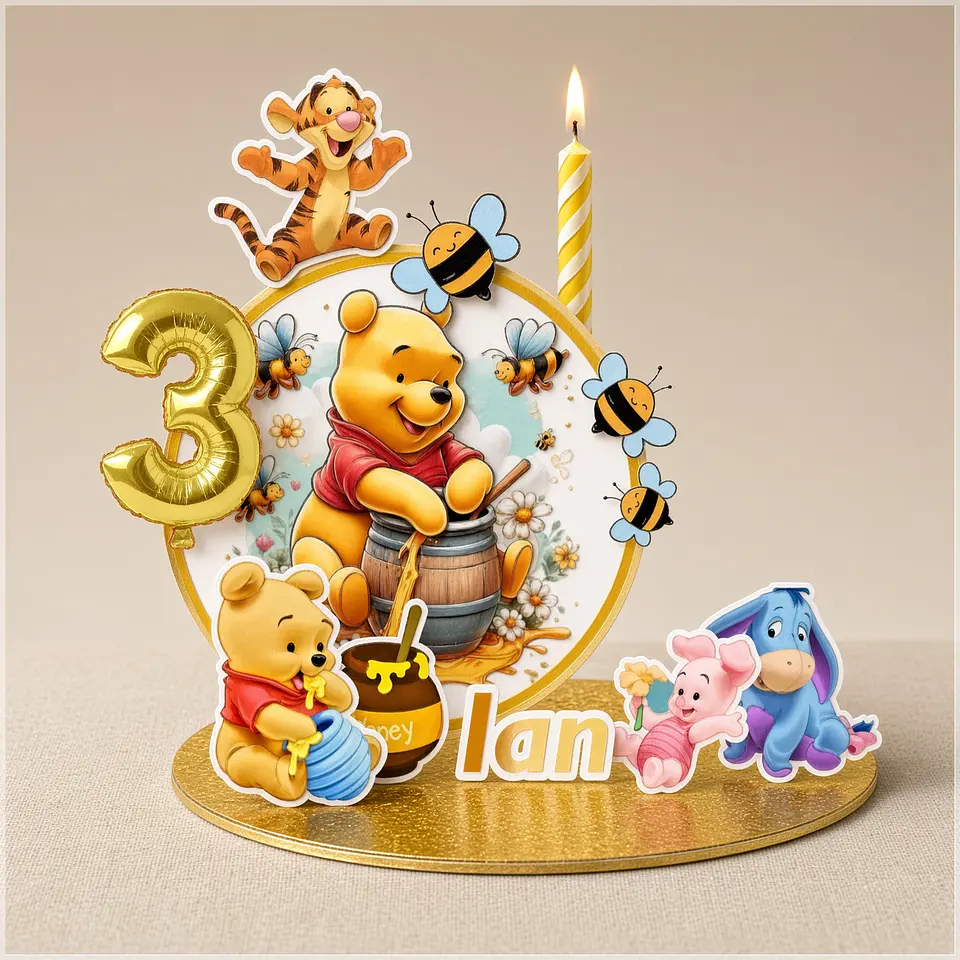 Arquivo de Corte Topo de Bolo Cenário Vela Ursinho Pooh 2 1