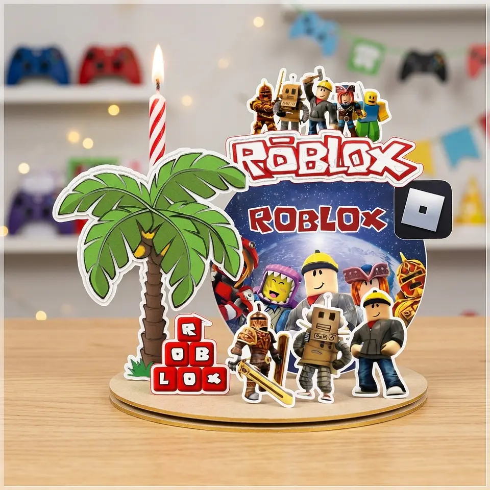 Arquivo de Corte Topo de Bolo Cenário Vela Roblox 1 1
