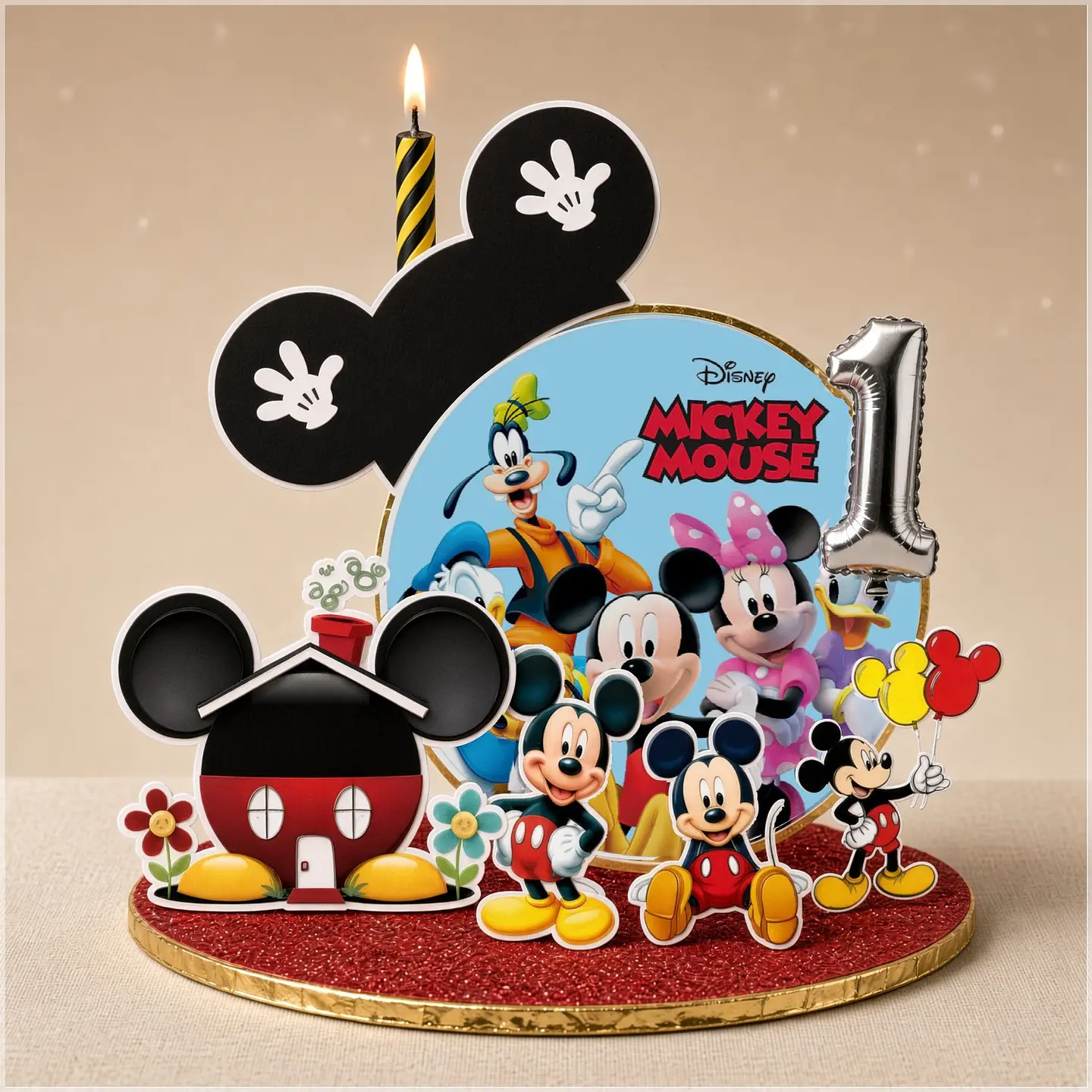 Arquivo de Corte Topo de Bolo Cenário Vela Mickey e Sua Turma 1 1