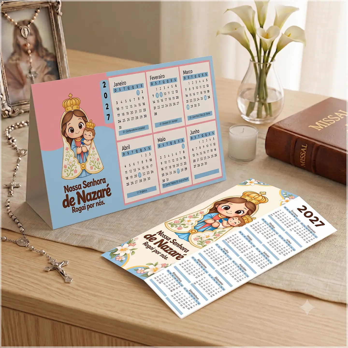 Arquivo de Corte Calendário e Marca Página Religioso Nossa Senhora de Nazaré 29 1