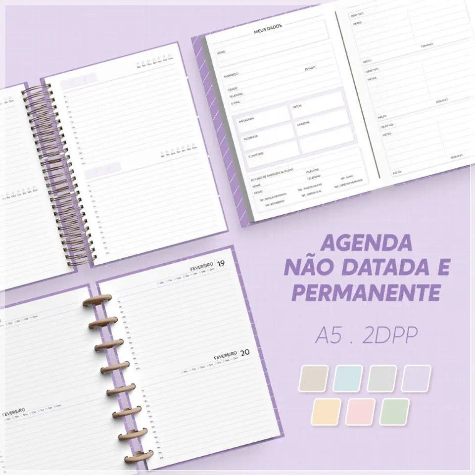 Encadernação - Agenda 2Dpp Permanente Não Datada A5 1