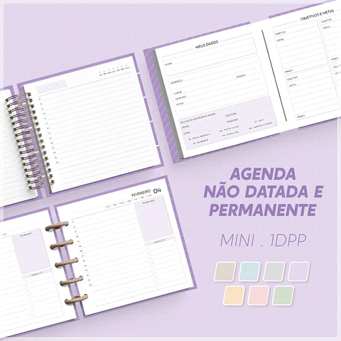 Encadernação - Agenda 1Dpp Permanente Não Datada Mini
