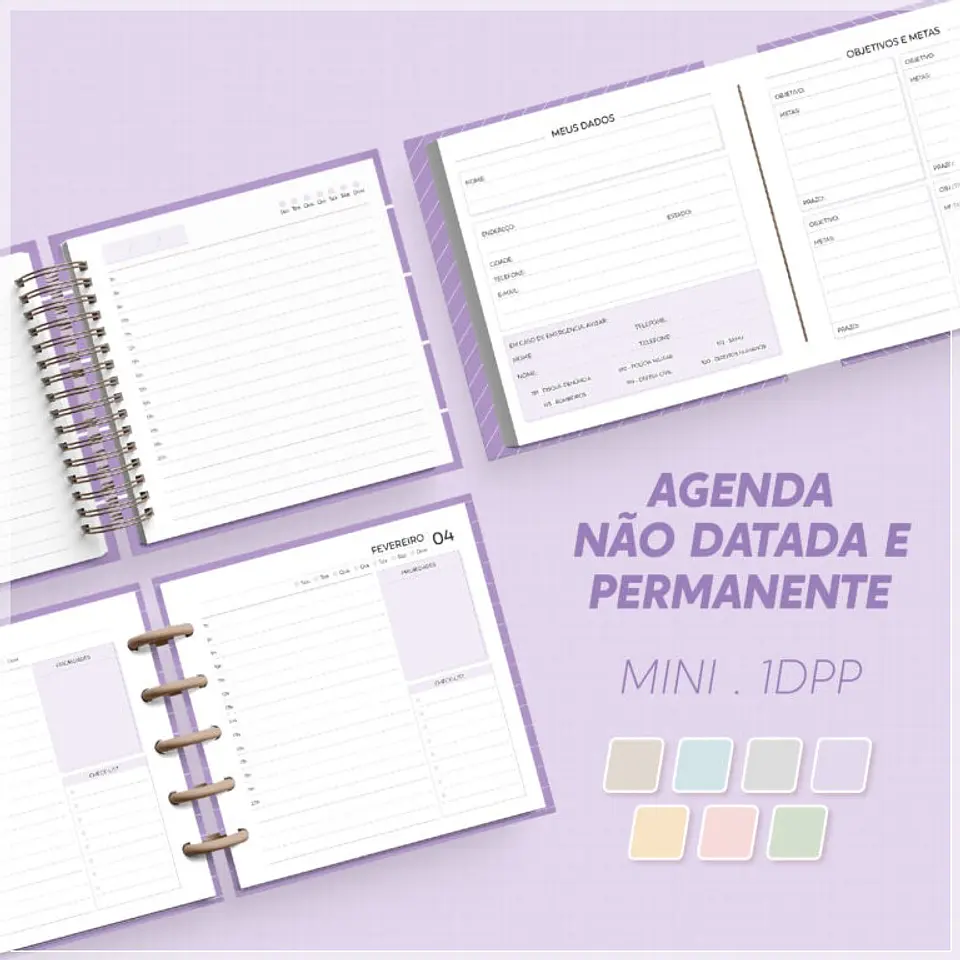 Encadernação - Agenda 1Dpp Permanente Não Datada Mini 1