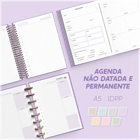 Encadernação - Agenda 1Dpp Permanente Não Datada A5
