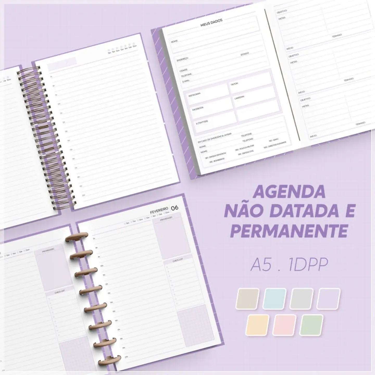 Encadernação - Agenda 1Dpp Permanente Não Datada A5 1
