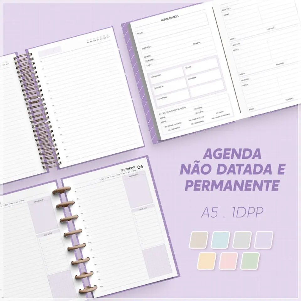 Encadernação - Agenda 1Dpp Permanente Não Datada A5 1