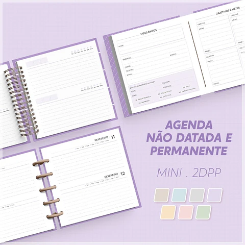 Encadernação - Agenda 2Dpp Permanente Não Datada Mini