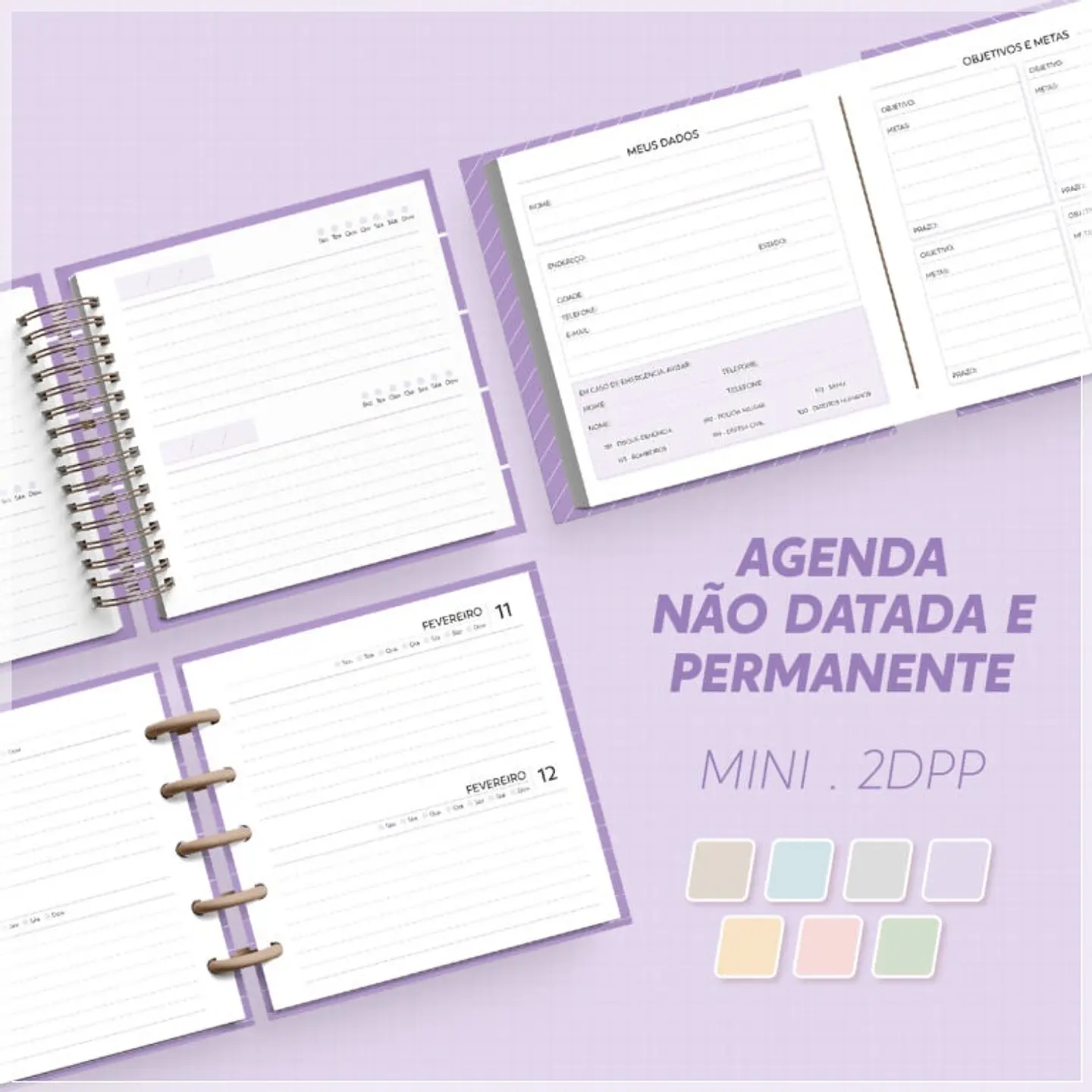 Encadernação - Agenda 2Dpp Permanente Não Datada Mini 1