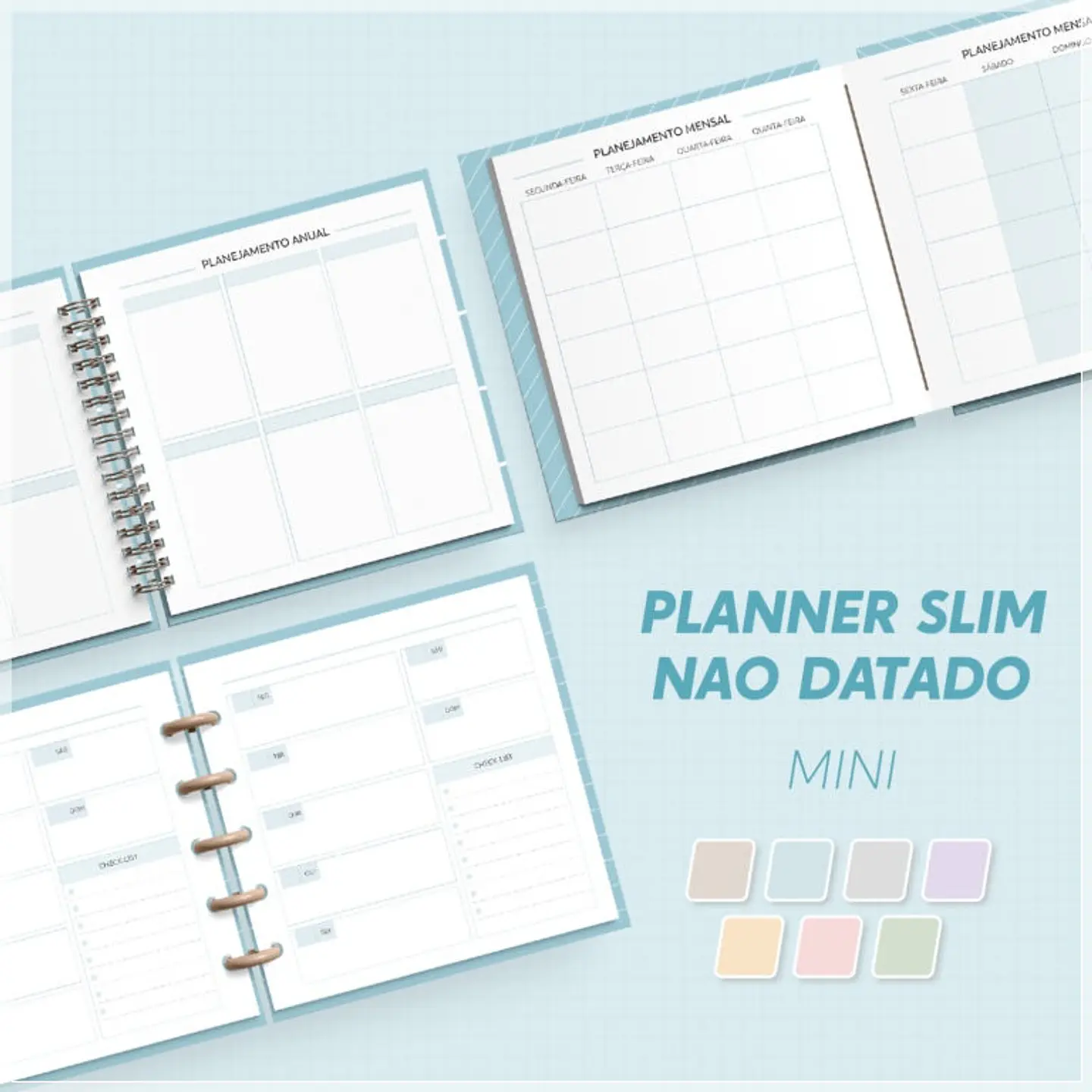 Encadernação - Planner Slim Não Datado Mini 1