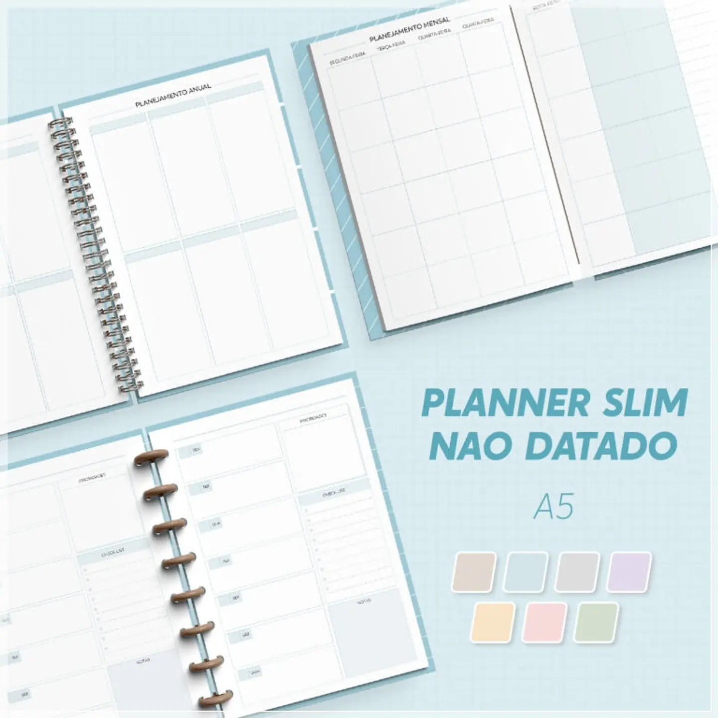 Encadernação - Planner Slim Não Datado A5 1
