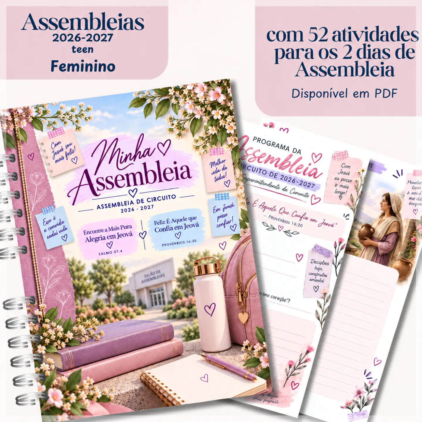 Encadernação - Caderno Teen Feminino para as Assembleias 26 27 1