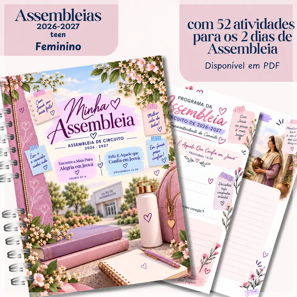 Encadernação - Caderno Teen Feminino para as Assembleias 26 27 1