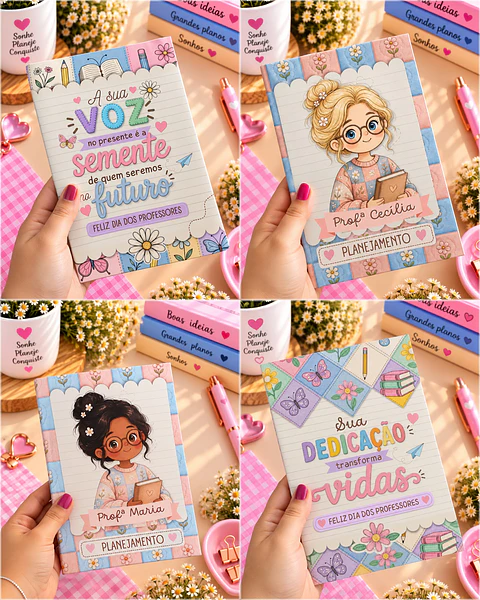 Encadernação - Caderno Brochura A5 Dia dos Professores 
