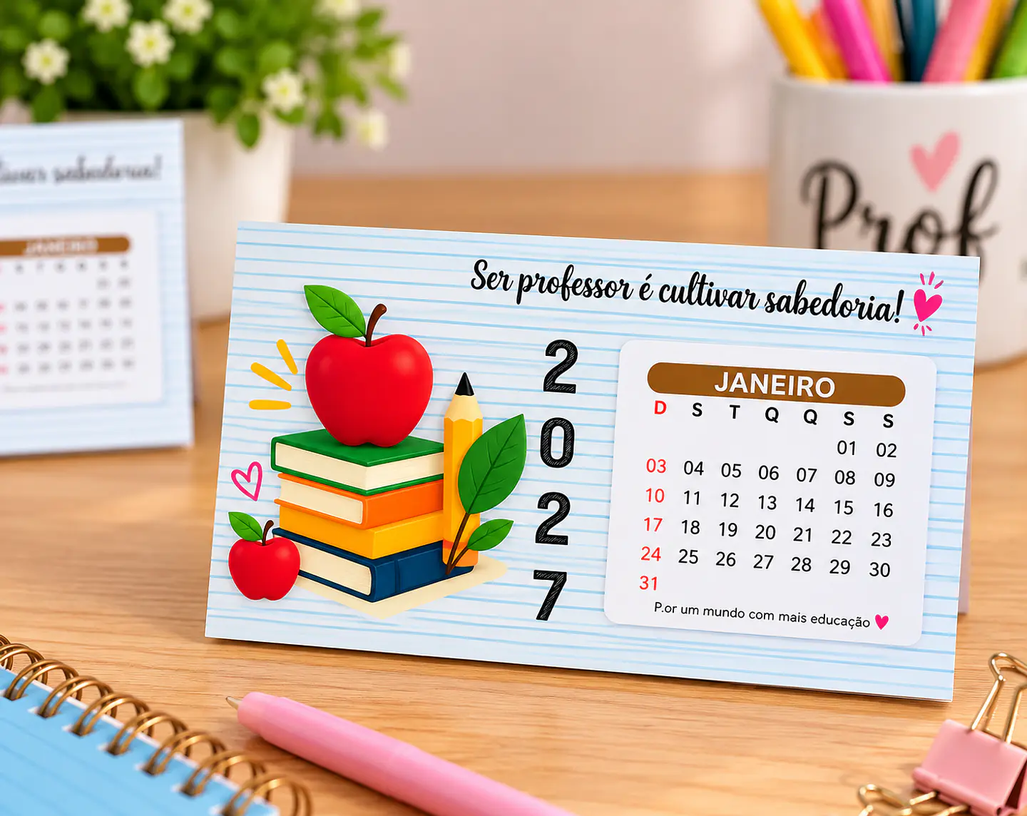 Arquivo de Corte Calendário de Mesa Dia dos Professores 10 1