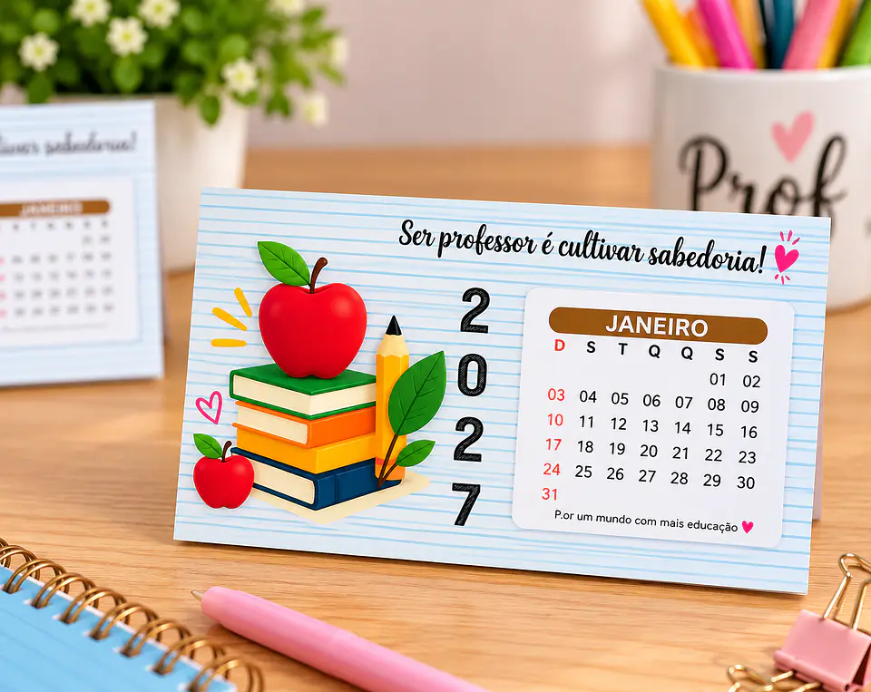 Arquivo de Corte Calendário de Mesa Dia dos Professores 10 1