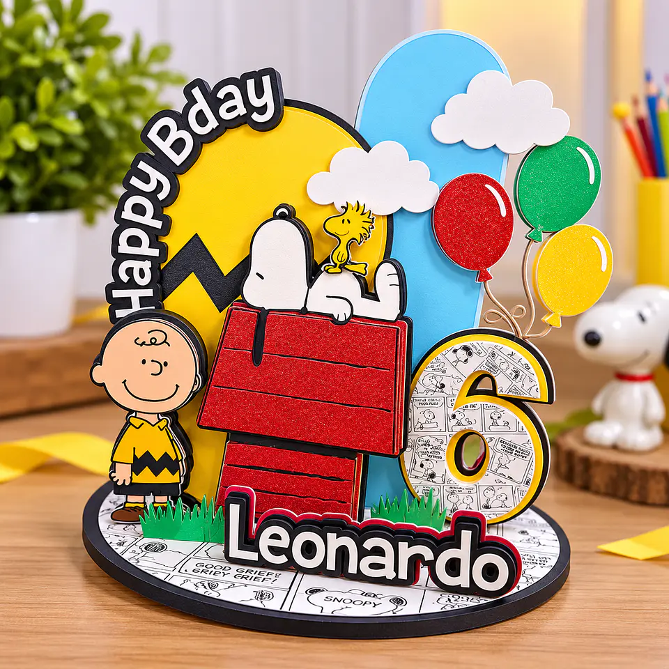 Arquivo de Corte Topo de Bolo Cenario Vela Snoopy 1 1