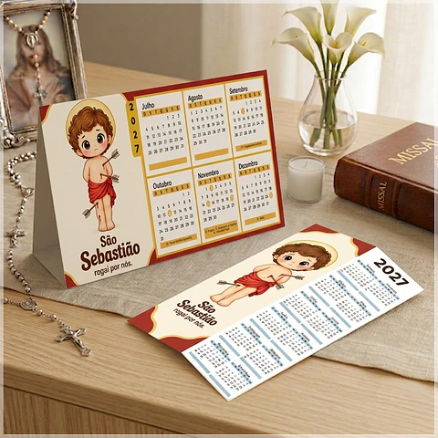 Arquivo de Corte Calendário e Marca Página Religioso São Sebastião 41