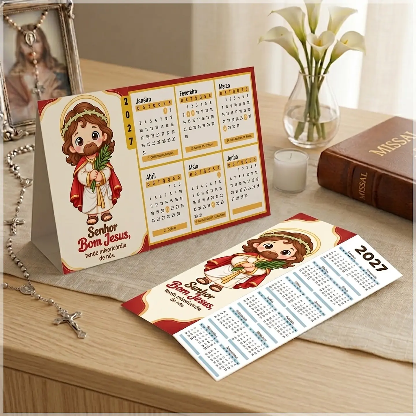 Arquivo de Corte Calendário e Marca Página Religioso Senhor Bom Jesus 42 1