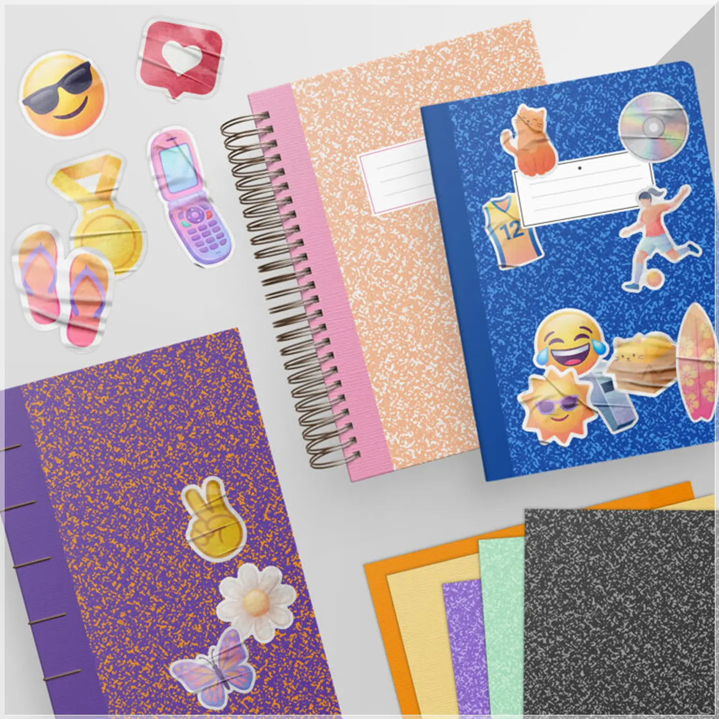 Encadernação - Estampas e Adesivos para Composition Notebook 1