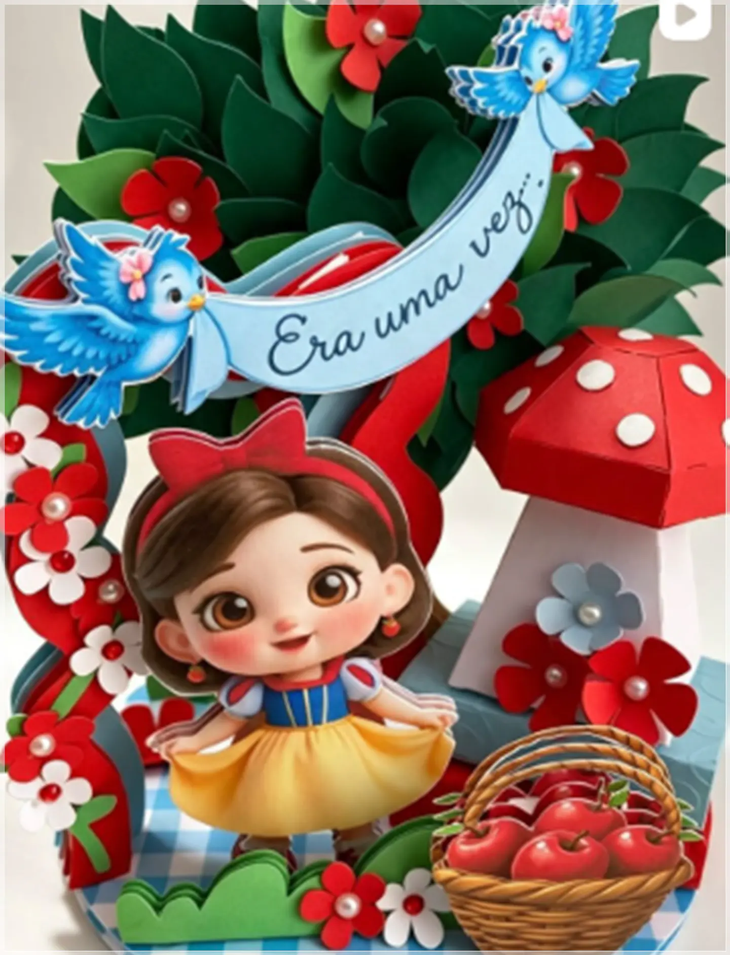Arquivo de Corte Topo de Bolo Cenário Vela Branca de Neve 2 1