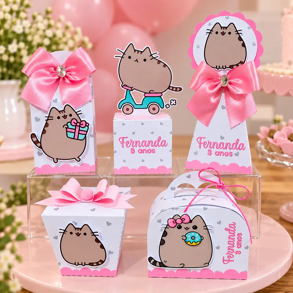 Arquivo de Corte Kit Festa Cat Pusheen 1 1