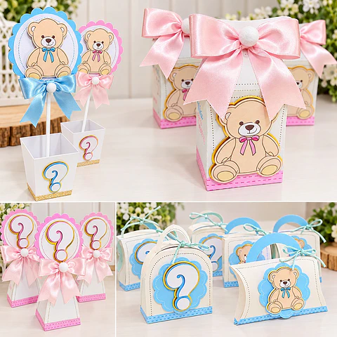 Arquivo de Corte Kit Festa Chá Revelação Ursinho 17