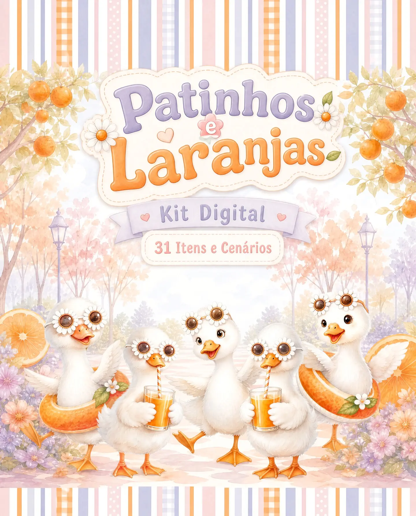 Kit Digital Patinhos Laranja 261 1